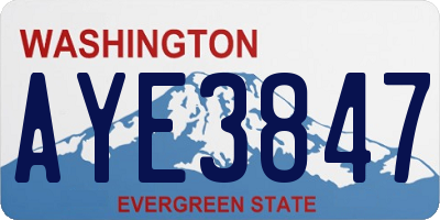 WA license plate AYE3847