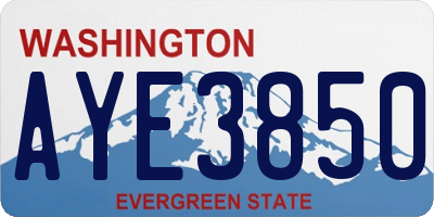 WA license plate AYE3850