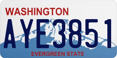 WA license plate AYE3851
