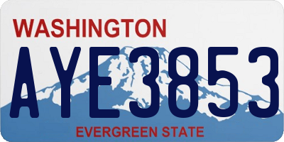 WA license plate AYE3853