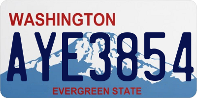 WA license plate AYE3854