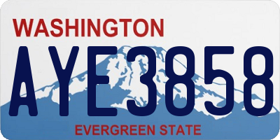 WA license plate AYE3858