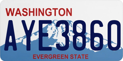 WA license plate AYE3860