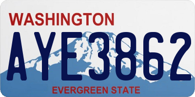 WA license plate AYE3862