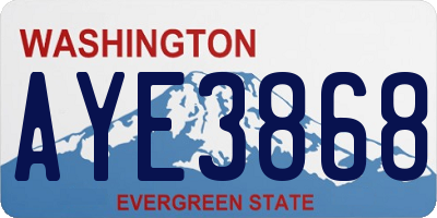 WA license plate AYE3868