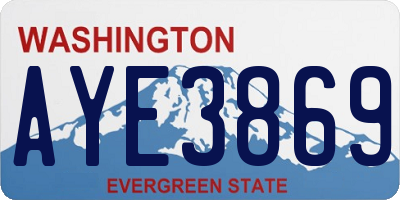 WA license plate AYE3869