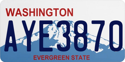 WA license plate AYE3870