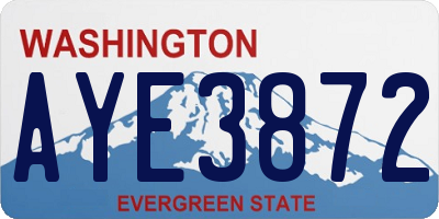 WA license plate AYE3872