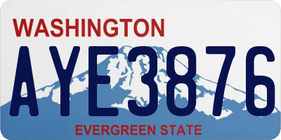 WA license plate AYE3876