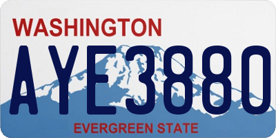 WA license plate AYE3880