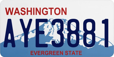 WA license plate AYE3881