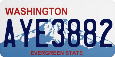 WA license plate AYE3882