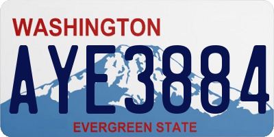 WA license plate AYE3884
