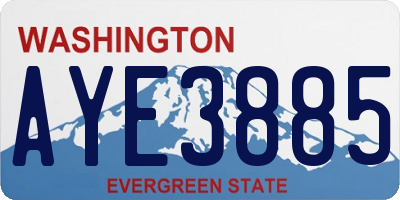 WA license plate AYE3885