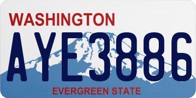 WA license plate AYE3886