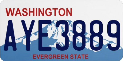 WA license plate AYE3889