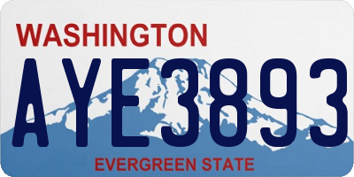WA license plate AYE3893
