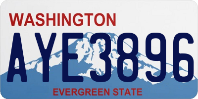 WA license plate AYE3896