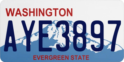 WA license plate AYE3897