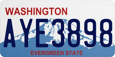WA license plate AYE3898