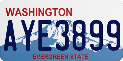 WA license plate AYE3899