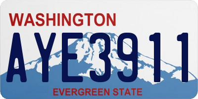WA license plate AYE3911