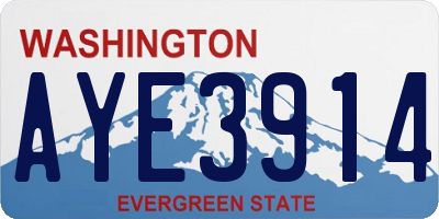 WA license plate AYE3914