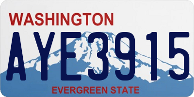 WA license plate AYE3915