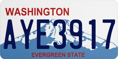 WA license plate AYE3917