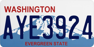 WA license plate AYE3924