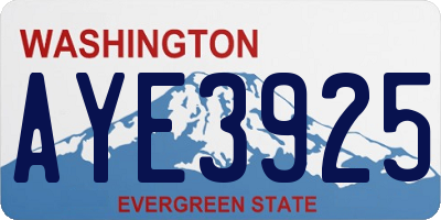 WA license plate AYE3925