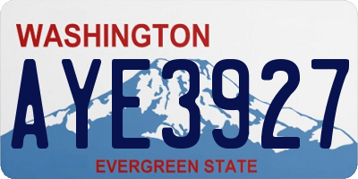 WA license plate AYE3927