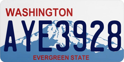 WA license plate AYE3928