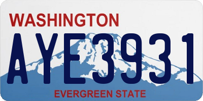 WA license plate AYE3931