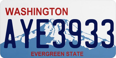 WA license plate AYE3933