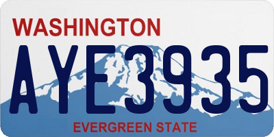 WA license plate AYE3935