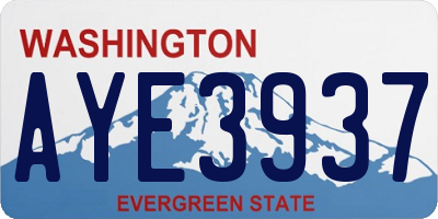 WA license plate AYE3937
