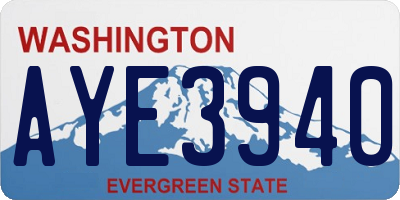 WA license plate AYE3940