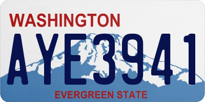 WA license plate AYE3941
