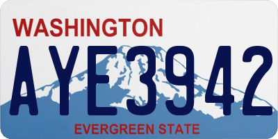 WA license plate AYE3942