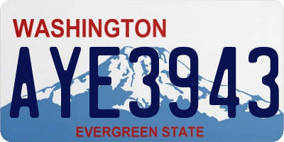 WA license plate AYE3943