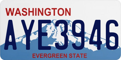 WA license plate AYE3946