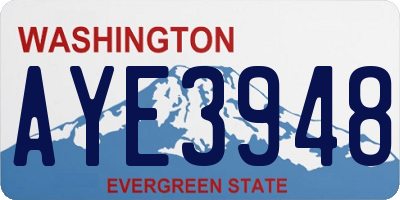 WA license plate AYE3948