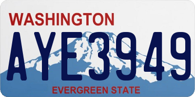 WA license plate AYE3949