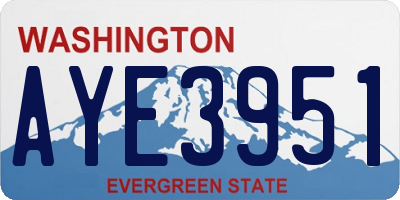 WA license plate AYE3951