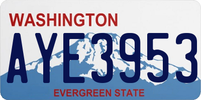 WA license plate AYE3953