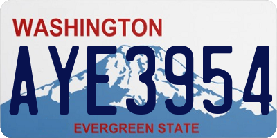 WA license plate AYE3954