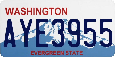 WA license plate AYE3955