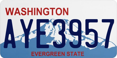 WA license plate AYE3957
