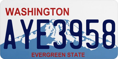 WA license plate AYE3958